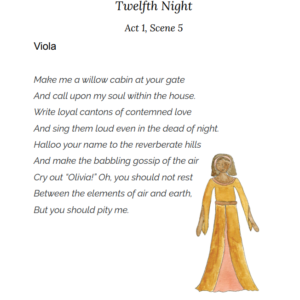 Twelfth Night "Make me a willow cabin at your gate" Recitation Sheet