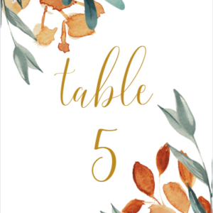 Table Numbers Fall Themed